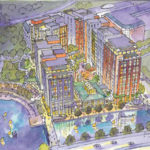 An artist's rendering of the proposed mixed-usedevelopment at Capital Center in Providence.