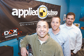 Left to right: Don Goulart, Jim Jaworski andMichael R. Lombardi of applied subsea technologies Left to right: Don Goulart, Jim Jaworski and<br>Michael R. Lombardi of applied subsea technologies