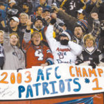 Profiting from playoffs Patriots fans celebrate the team's victory overBuffalo in December.