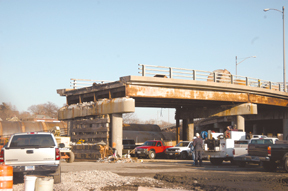 Contruction crews have dismantled oarts if I-195 tomake way for future developments. Contruction crews have dismantled oarts if I-195 to<br>make way for future developments.