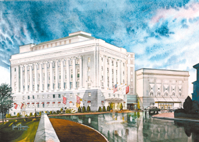 An artist's rendering of the proposed redevelopmentof the Masonic Temple. An artist's rendering of the proposed redevelopment<br>of the Masonic Temple.