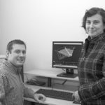 Providence firm to market marine sonar device Cheryl Zimmerman and Matt Coolidge of FarSounderdisplay an image of their FS-3 Sonar.