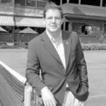 Tennis Talk Mark Stenning at one of the Tennis Hall of Fame's 13 grass courts.