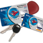 Mini-cards, Big Business Bank of America's mini-cards, smaller than regular-sized bank cards, can be attached to customers' key chains.