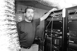 Steve Adler displays his voter file server containing highly guarded voter information. Steve Adler displays his voter file server containing highly guarded voter information.