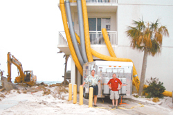 <b>Photo courtesy of Water-Out</b>Smithfield-based Water-Out, run by father-son Jack and Eric Anderson, has been in Florida the past couple months rehabilitating hurricane-ravaged property. Here, their machinery injects a water-damaged building with hot, dry air. <b>Photo courtesy of Water-Out</b><br>Smithfield-based Water-Out, run by father-son Jack and Eric Anderson, has been in Florida the past couple months rehabilitating hurricane-ravaged property. Here, their machinery injects a water-damaged building with hot, dry air.