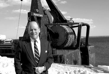 <b>Photo by John Nanian</b>Michael McMahon, the state's lead economic development director seen here at Quonset Point, discusses the re-branding of Rhode Island. <b>Photo by John Nanian</b><br>Michael McMahon, the state's lead economic development director seen here at Quonset Point, discusses the re-branding of Rhode Island.