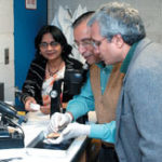 UMass Dartmouth professor Dr. Bal Ram Singh, above right, with colleages from India, Dr. V.K. Das, center and Dr. Shobna Das. 