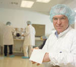 Innovation at fiber of textile maker’s evolution CONCORDIA FIBERS CEO Randall Spencer in his company's clean room.