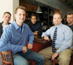 A fresh way to foster tech innovation PBN photo/Stephanie EwensFrom left: Alex Taylor, Jack Templin, Kipp Bradford, Jim Willis and Tom Hoffman are all members of the Providence Geeks, a group of information technology experts that now meets monthly at AS220 in Providence.