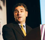 Kaplan takes over EDC reins with innovation in mind PBN photo/Frank Mullin
Saul Kaplan, shown above at the Success by Design conference, on April 27, is a big advocate of innovation and collaboration.