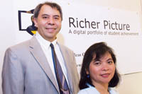 PBN Staff photo/Stephanie Ewens
<b>David Niguidula</b> and his wife, Reina Quintero, founded Ideas Consulting Inc. to bring the concept of digital student portfolios to schools across the nation. PBN Staff photo/Stephanie Ewens<br><br>
<b>David Niguidula</b> and his wife, Reina Quintero, founded Ideas Consulting Inc. to bring the concept of digital student portfolios to schools across the nation.