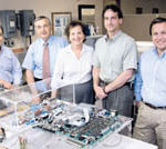 PBN Staff photo/Stephanie Ewens
ELECTRO STANDARDS does business with major corporations and the military, and it employs 90 people, but it's still run by its founder, Raymond Sepe Sr., and his wife and sons. From left: Michael, Raymond Sr., Brenda, Raymond Jr. and Kenneth Sepe.