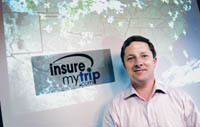 PBN photo/Frank Mullin
<b>James Grace,</b> CEO and president of InsureMyTrip.com, came up with the idea for the company while working for his father. PBN photo/Frank Mullin<br><br>
<b>James Grace,</b> CEO and president of InsureMyTrip.com, came up with the idea for the company while working for his father.