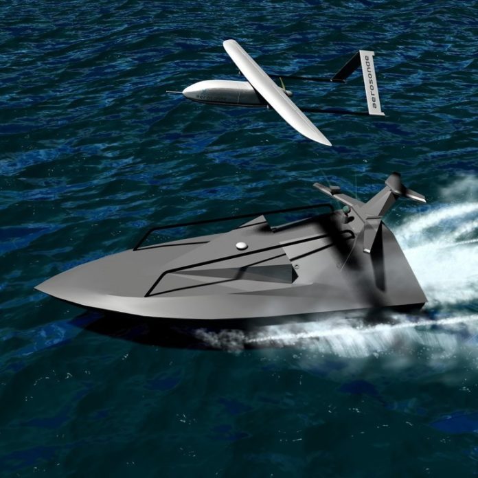 OCEANSTATE TECHNOLOGY's first commercial job involves simulating the landing of a radio-controlled unmanned flying vehicle on an unmanned boat traveling 25 to 35 knots. / 