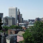 DOWNCITY, with its historic core, as seen from a hill on the city's East Side.  / 