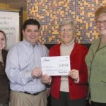 Panera grand opening helps Children’s Friend FROM LEFT, at the new store in Warwick, are Sally Wilson and Tom Houllahan of Panera Bread, Doris Stearn Donovan of Children?s Friend & Service, and Ruth Devitt, general manager of Panera Bread. /