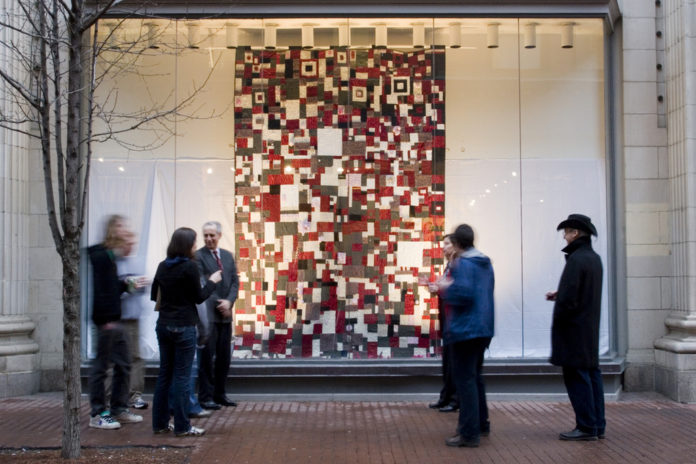 PROVIDENCE Art Windows fills empty storefronts with works  such as 'Fragment Land,' a quilt by Mia Capodilupo of Chicago. / 
