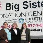WITH THE TRUCK are Priscilla Young, left, executive director of Big Sisters of Rhode Island; Lynne Kelly, center, Collette's community relations manager; and Jennifer Wilson, a former Big Sisters chairwoman and Collette's vice president of human resources. / 