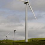 TURBINES CATCH THE BREEZE at Meridian Energy Ltd's Te Apiti wind farm outside Palmerston North, on the North Island of New Zealand; the farm's 55 turbines power 900 homes.  / 