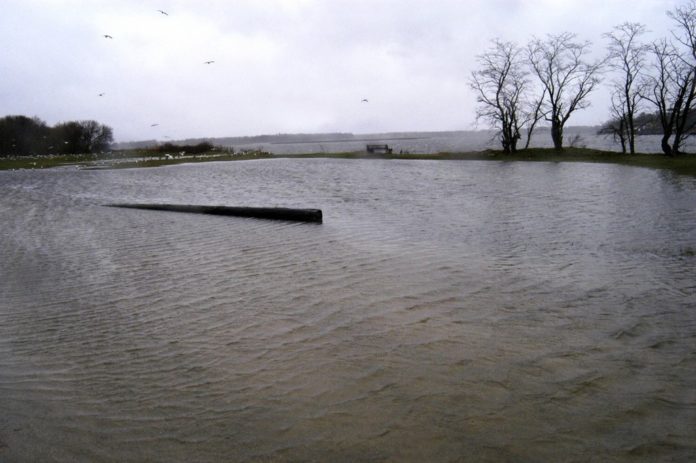 Insurers say models based on five years? data better reflect current storm patterns. Above, a grassy field is flooded along Hundred Acre Cove in Barrington. / 