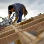 U.S. economy slows to 1.3% growth rate HOUSING CONSTRUCTION dropped 17 percent, slowing from the fourth quarter's 19.8-percent plunge, but continued to weigh down the economy. Above, Manuel Lasaro frames the roof of a three-unit apartment building near Buccaneer Beach in Oceanside, Calif. /