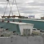 I-95 to close for 13 nights, starting April 29 TUB-SHAPED GIRDERS that will support the roadbed are eased into place by a crane. I-95 will be shut down as workers place two steel supports, weighing 70 tons and 105 tons, and 13 overhead girders weighing up to 223 tons. /