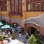 INSTEAD OF LICENSING outdoor areas with the rest of the premises, Providence requires restaurants to apply for a seasonal permit each year, and pay $135, even if the area is private property. Above, the dining area outside Union Station Brewery downtown.  / 