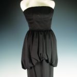 'THE LOOK' EXHIBIT at Rough Point features this black strapless dress by Christian Dior for Yves St. Laurent, circa 1959. / 