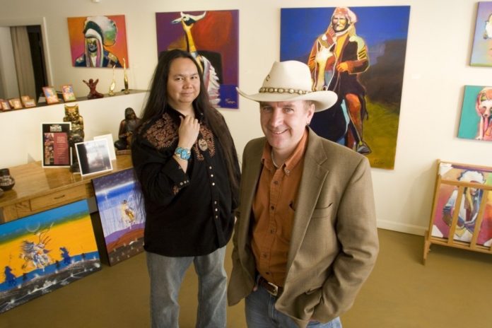CONTEMPORARY Native American artists brought collectors in from around the world to The Gallery at 17 Peck. From left: gallery director Ken Lingad and owner Dan Kelley. / 