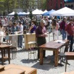 SHOPPERS BROWSE the crafts, antiques, fruit, vegetables and other products of the Providence Open Air Market, which is slated continue Saturdays, from 11 a.m. to 5 p.m., through October. / 