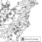 Providence, New Bedford jobless rates fall METRO AREAS with April jobless rates above the national average, including the Providence and New Bedford regions, are shown in dark gray; those with rates below the U.S. average are shown in stripes. /