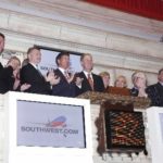 JOHN THAIN, CEO of NYSE Euronext, welcomes guests including Gary Kelly, CEO and vice chairman of Southwest Airline Co., who marked LUV's 30th anniversary  on NYSE by ringing the exchange's opening bell.  / 