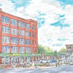 AN ARTIST'S rendering shows what the streetscape around the former Rumford Chemical Works factory is expected to look like after the site is redeveloped as Rumford Center. / 