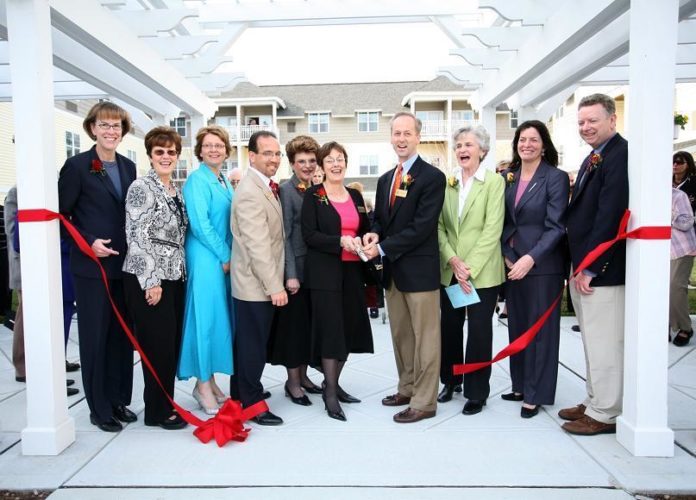 AT THE RIBBON-CUTTING, from left, are Marilyn Duker of The Shelter Group; Karla Driscoll of the North Kingstown Chamber of Commerce; Darlene Evans of the South Kingstown Chamber of Commerce; Ross Dingman of Brightview; Corinne Russo, director of the R.I. Department of Elderly Affairs; Maureen McNamara and Phil Golden of Brightview; South Kingstown Council President Polly Eddy; Lt. Gov. Elizabeth Roberts; and Dr. Russell Corcoran of Brightview and South County Hospital. / AT THE RIBBON-CUTTING, from left, are Marilyn Duker of The Shelter Group; Karla Driscoll of the North Kingstown Chamber of Commerce; Darlene Evans of the South Kingstown Chamber of Commerce; Ross Dingman of Brightview; Corinne Russo, director of the R.I. Department of Elderly Affairs; Maureen McNamara and Phil Golden of Brightview; South Kingstown Council President Polly Eddy; Lt. Gov. Elizabeth Roberts; and Dr. Russell Corcoran of Brightview and South County Hospital. /
