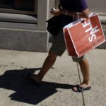 Retail spending - a shopper takes in the retail district in Philadelphia - fell in June by the largest amount since August 2005 / 