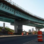 Route 195 relocation taking shape THE RAMPS connecting Interstate 95 with the relocated Interstate 195 have been taking shape for months, and with each big, blue piece that gets added to support columns, motorists can better imagine what the finished project will look like. /