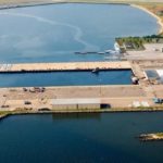 THE PROPOSED MEGAYACHT facility at Quonset Business Park can be seen just past the Davisville piers in this rendering.  / 