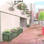 PLANTERS, hanging baskets and small gardens scattered across Downcity are helping make the area more attractive for visitors. Above, the plans for Fulton Street. / 
