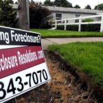 U.S. home foreclosures rise in July COMPARED WITH July 2006, foreclosures nationwide rose 93 percent, RealtyTrac said. Above, sign advertising foreclosure resolutions sits outside a home in Eugene, Ore., late last month. /