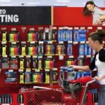 Same-store sales rise 0.3% last week COOLER, WETTER WEATHER last week helped boost retail spending nationwide, the ICSC said. Above, Anna Hughes shops for back-to-school supplies at a Super Target in Liberty, Mo. /