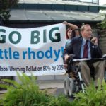 N.E. ‘Report Card’ gives R.I. a C+ for climate action U.S. REP. JIM LANGEVIN speaks at Roger Williams Park Nov. 4 during the CLF rally launching the GO BIG Little Rhody pollution-prevention campaign. /