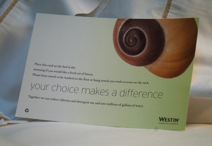 THE WESTIN PROVIDENCE encourages guests to save water by not having their bed linens changed daily. The hotel also recycles &ndash; which is relatively rare in the industry. / 