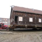 WORKERS AT Rumford Center in East Providence last week moved an 1858 wooden 
structure that served as the first factory building for Rumford Chemical Works. / 