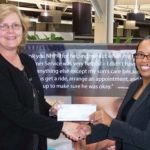 Donation to help center with student scholarships FROM LEFT: Neighborhood Health Plan of Rhode Island Chief Operating Officer Nancy Coburn and Northern Rhode Island Area Health Education Center Executive Director Yvette Mendez. /