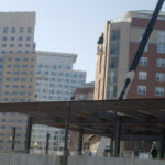 CONSTRUCTION EQUIPMENT has become a 
staple of the Providence skyline, but not all condo developers are having luck with sales. / 
