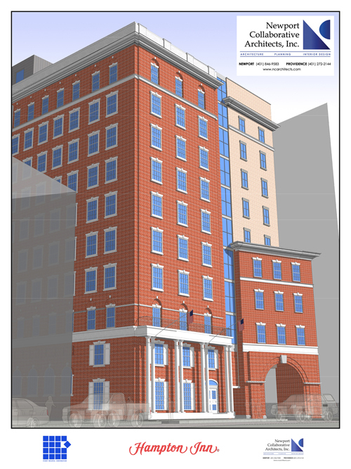 NEWPORT COLLABORATIVE ARCHITECTS designed the renovation of the St. Francis Chapel to a Hampton Inn & Suites. / NEWPORT COLLABORATIVE ARCHITECTS designed the renovation of the St. Francis Chapel to a Hampton Inn & Suites. /