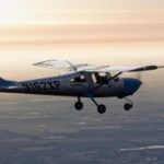 THE SKYCATCHER prototype soars above Kansas on its first test flight.  / 