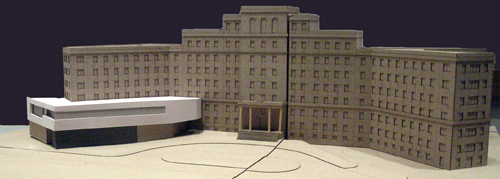 IMAGE AND RENDERING COURTESY VETERANS ADMINISTRATION MEDICAL CENTER
EARLY SKETCHES of the Veterans Administration Medical Center, shown above as a model and below as a rendering, will increase operating-room space to 14,700 sq. ft. from its current 8,200 sq. ft. / IMAGE AND RENDERING COURTESY VETERANS ADMINISTRATION MEDICAL CENTER
EARLY SKETCHES of the Veterans Administration Medical Center, shown above as a model and below as a rendering, will increase operating-room space to 14,700 sq. ft. from its current 8,200 sq. ft. /