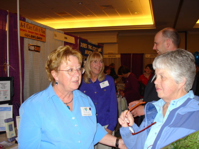 CATHLEEN deLIPSKI, left, director of All About Home Care LLC, talks with Kathy Cordeiro, who has a family member that receives non-medical care from the company. / CATHLEEN deLIPSKI, left, director of All About Home Care LLC, talks with Kathy Cordeiro, who has a family member that receives non-medical care from the company. /